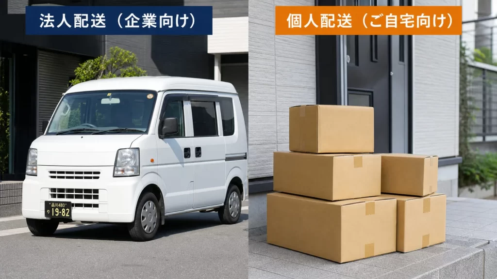 企業配送と宅配・スポットの違い