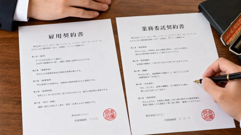 雇用バイト（パート・アルバイト）と業務委託の違いを徹底比較