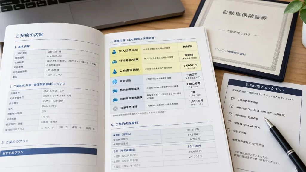 任意保険の補償内容