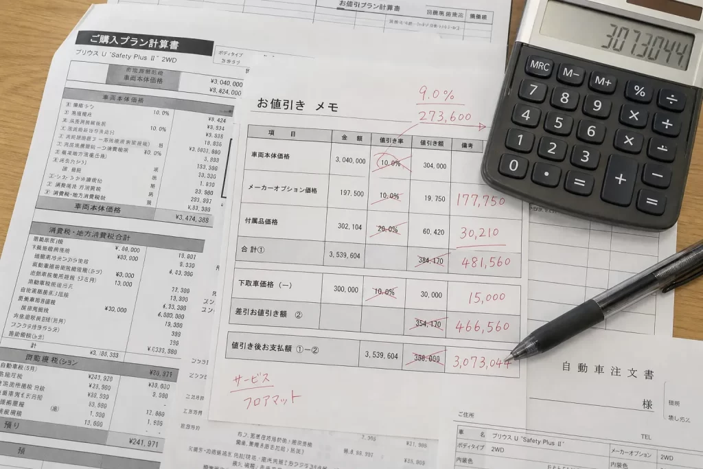 値引き減額に注意