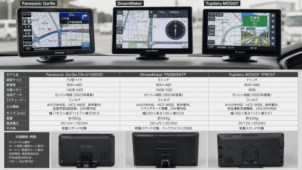 据置型ポータブルナビおすすめ機種比較