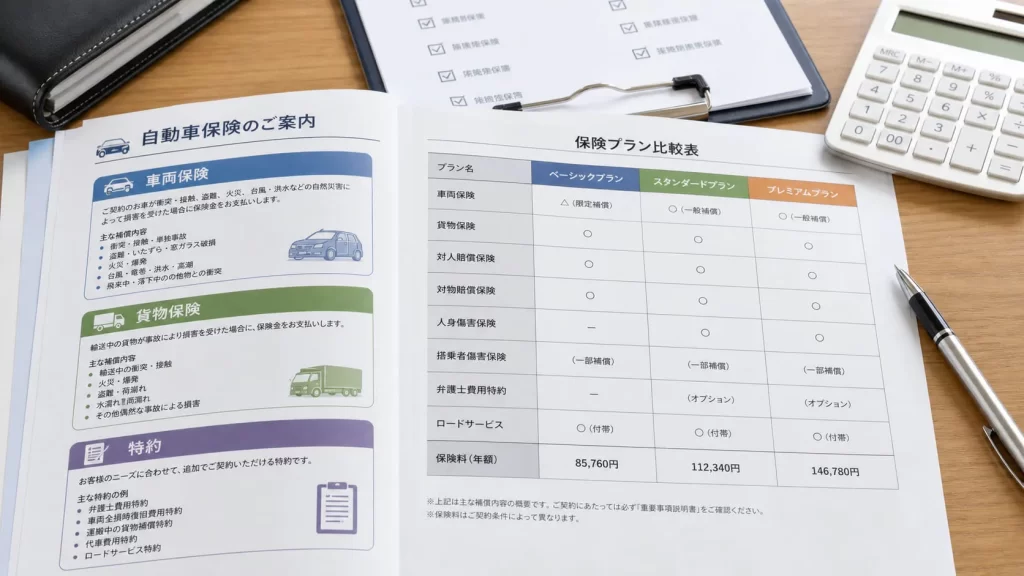 車両保険・貨物保険・特約の取捨選択