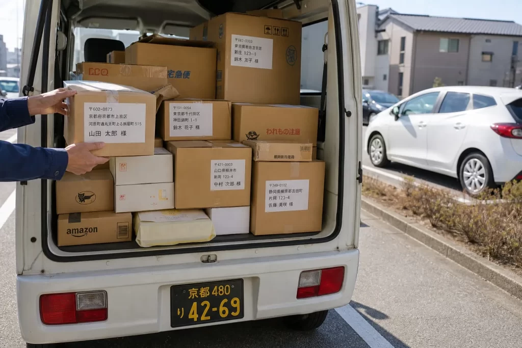 荷台への段ボール積込