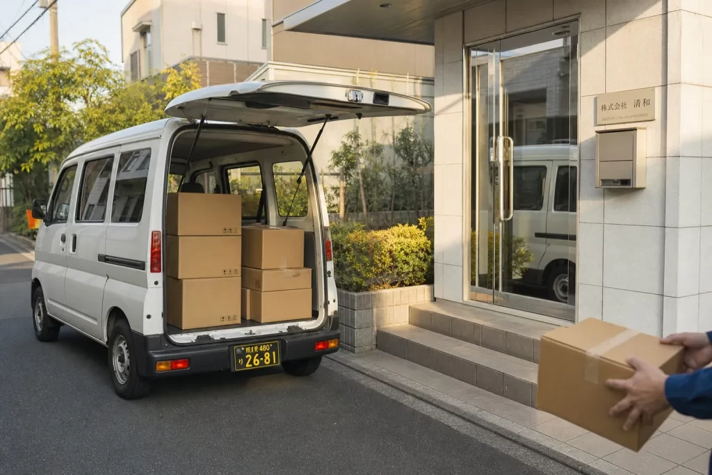 企業への定期配達シーン
