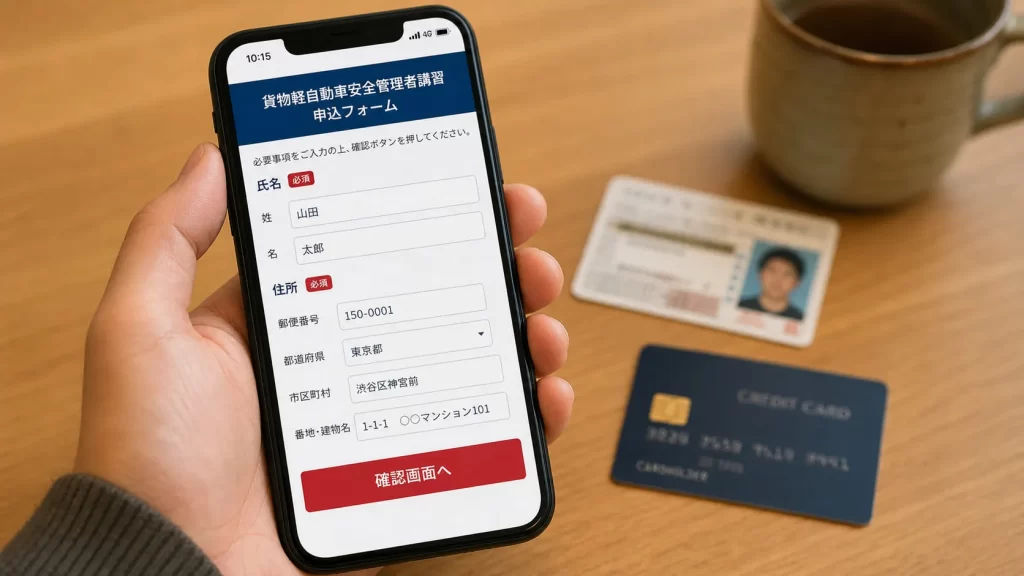 スマホで申込フォーム入力