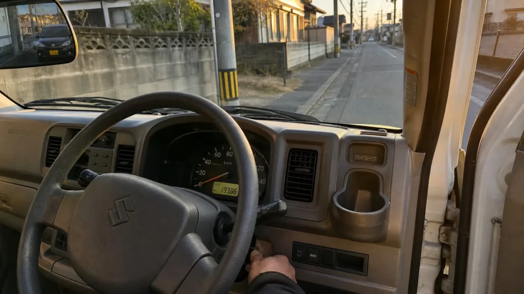 軽バン運転席