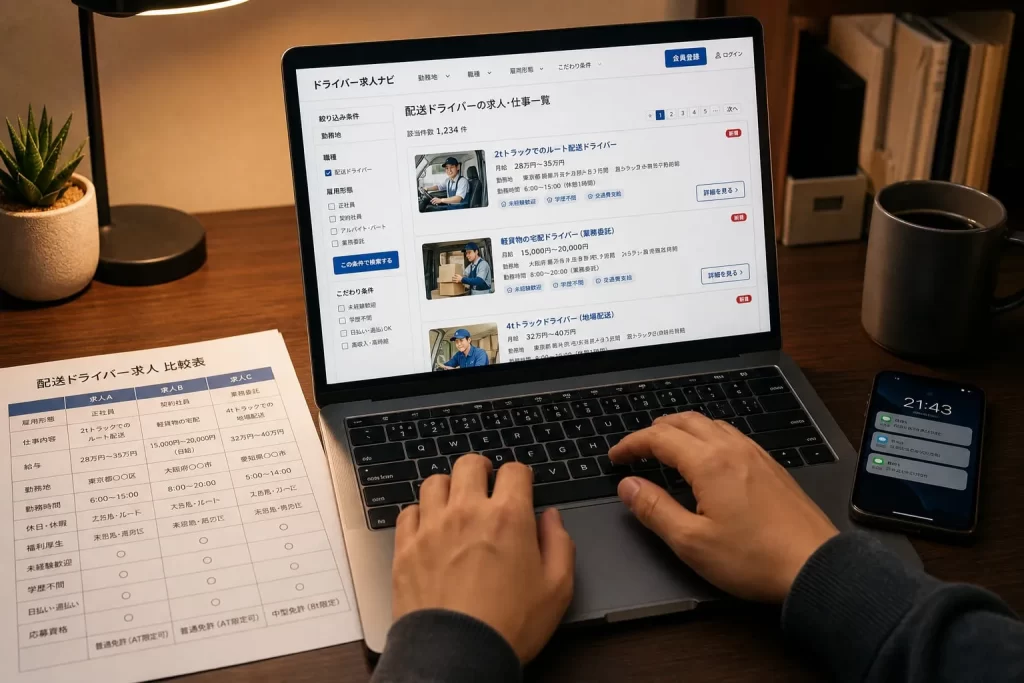 求人サイト閲覧の様子